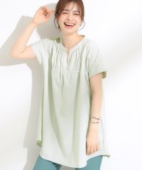 SHOO・LA・RUE/涼しく体型カバー サッカーストライプチュニックブラウス/508342235