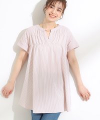 SHOO・LA・RUE/涼しく体型カバー サッカーストライプチュニックブラウス/508342235