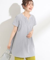 SHOO・LA・RUE/涼しく体型カバー サッカーストライプチュニックブラウス/508342235
