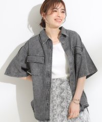 SHOO・LA・RUE Cutie Blonde/キューティーブロンド Cutie Blonde ケミカルウォッシュデニム ポケット5分袖シャツ/508342250