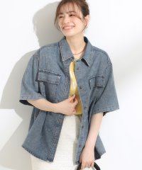 SHOO・LA・RUE Cutie Blonde/キューティーブロンド Cutie Blonde ケミカルウォッシュデニム ポケット5分袖シャツ/508342250