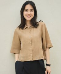 JIYU-KU /【カタログ掲載・接触冷感・洗える】シアーラミーローンクロップド丈 ブラウス/508342386