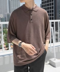 ITEMS URBAN RESEARCH/レーヨンリネン半袖ニットポロ/508342470