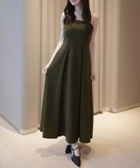 JUNOAH/ジュノア JUNOAH 【取り外し可能パット付き】ウエストタックカットフレアキャミワンピース/508342822