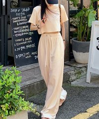 Girly Doll/ガーリードール Girly Doll セットアップ クロップドTシャツ&ワイドイージーパンツ/508342948