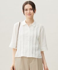 JIYU-KU(LARGE SIZE)/【カタログ掲載・接触冷感・洗える】シアーラミーローンクロップド丈 ブラウス/508343374