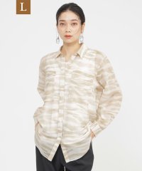 エヴェックス バイ クリツィア　Lサイズ/【L】【接触冷感】【ウォッシャブル】シアーボイルゼブラロングシャツ/508166786