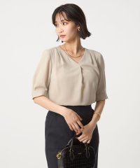 green label relaxing/肩タック Vネック ショートスリーブ ブラウス/508332699