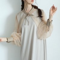 Sawa a la mode/サワアラモード Sawa a la mode エアリーな華やかさを纏うボリューム袖シフォンボレロ/508344128