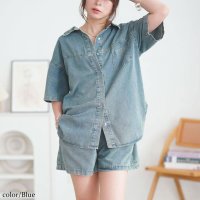 GOLD JAPAN/ゴールドジャパン GOLDJAPAN デニムシャツ＆ショートパンツセットアップ/508344187