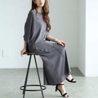 Sawa a la mode/サワアラモード Sawa a la mode 美バランスアシンメトリーニットセットアップ/508344204