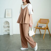 GOLD JAPAN/ゴールドジャパン GOLDJAPAN 麻調ペプラムキャミソール＆ワイドパンツ2点セット/508344236