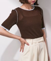 MAISON BREEZE reveur/メゾンブリーズレヴール MAISON BREEZE reveur 麻タッチ 配色デザインクルーネックトップス DTK/508344639