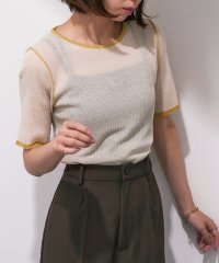 MAISON BREEZE reveur/メゾンブリーズレヴール MAISON BREEZE reveur 麻タッチ 配色デザインクルーネックトップス DTK/508344639