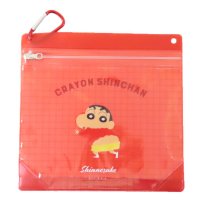 cinemacollection/シネマコレクション cinemacollection クレヨンしんちゃん クリアポーチ カラビナジッパーケース しんちゃん ティーズファクトリー 小物入れ アニ/508344806