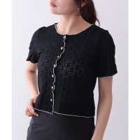 Lace Ladies/レースレディース Lace Ladies 透かし編み 花柄 パイピング 半袖 トップス/508344867