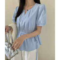 Lace Ladies/レースレディース Lace Ladies タック ドロスト リボン パフスリーブ ブラウス/508344884
