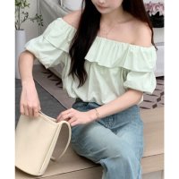 Lace Ladies/レースレディース Lace Ladies オフショルダー フリル クロップド丈 パフスリーブ ブラウス/508344887