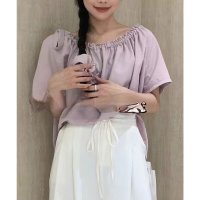 Lace Ladies/レースレディース Lace Ladies 2WAY 肩リボン ギャザー オフショルダー 半袖 ブラウス シュシュ/508344900