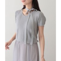Lace Ladies/レースレディース Lace Ladies チョーカー付き ラウンドネック 半袖 ニット プルオーバー/508344902