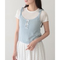 Lace Ladies/レースレディース Lace Ladies リボン付き キャミソール ドッキング 半袖 Tシャツ/508344904