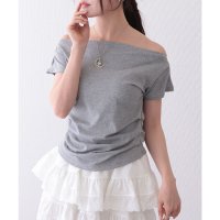 Lace Ladies/レースレディース Lace Ladies オフショルダー サイドギャザー 半袖 デザイン カットソー/508344908