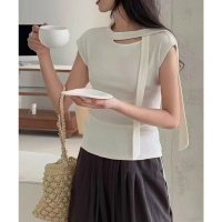 Lace Ladies/レースレディース Lace Ladies チョーカー デザイン フレンチスリーブ カットソー トップス/508344910