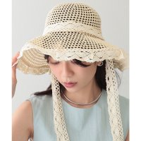 Lace Ladies/レースレディース Lace Ladies レース リボン メッシュ ビッグ ハット/508344943