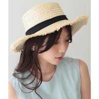 Lace Ladies/レースレディース Lace Ladies 配色 ロング リボン付き ストロー ハット/508344944
