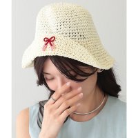 Lace Ladies/レースレディース Lace Ladies チェック柄 プチ リボン付き メッシュ バケット ハット/508344957