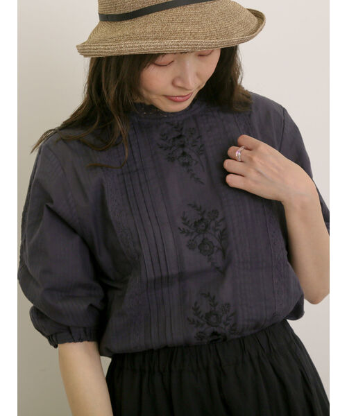 Smansa Mos2 フラワー柄刺繍レースブラウス セール】 フラワー柄刺繍レースブラウス（オフホワイト