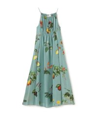 CABaN シルク Green Showerプリント キャミソールワンピース