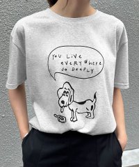LOWO/ロワ LOWO 綿混らくがき風プリントTシャツ カットソー/508345254