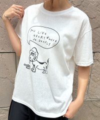 LOWO/ロワ LOWO 綿混らくがき風プリントTシャツ カットソー/508345254