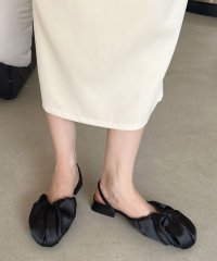 Lace Ladies/レースレディース Lace Ladies ラウンドトゥ ギャザー アンクルストラップ付き フラット ミュール/508345361