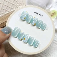 shoppinggo/ショッピングゴー shoppinggo ネイルチップ はな ショート シンプル つけ爪 ネイルアート アートチップ デコチップ オーバル ウエディン 【返品不可/508345364