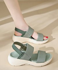 Lace Ladies/レースレディース Lace Ladies 異素材 ダブル ストラップ ウェッジソール 厚底 コンフォート サンダル/508345366