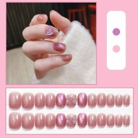 shoppinggo/ショッピングゴー shoppinggo ネイルチップ リボン ピンク ショート シンプル つけ爪 ネイルアート アートチップ デコチップ オーバル ウエディン /508345367