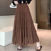 shoppinggo/ショッピングゴー shoppinggo Aラインスカート レディース かわいい マキシ丈フレアスカート ロング ひざ下 フリル ハイウェスト フレア裾 ボトムス/508345377