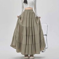 shoppinggo/ショッピングゴー shoppinggo Aラインスカート レディース かわいい マキシ丈フレアスカート ロング ひざ下 フリル ハイウェスト フレア裾 ボトムス/508345377