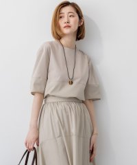 NIJYUSANKU/【洗える】シルエットスムースコンビ バックフレア カットソー/508345940