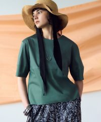 NIJYUSANKU（LARGE SIZE）/【洗える】シルエットスムースコンビ バックフレア カットソー/508345942