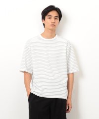 COMME CA ISM MENS/リップルジャージー 細ボーダー Ｔシャツ/508287260