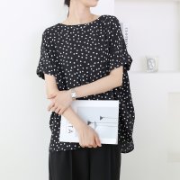 Aletta vita/アレッタ ヴィータ Aletta vita プリントデシン華奢見えドットブラウス/508346806