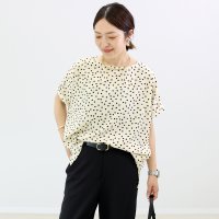 Aletta vita/アレッタ ヴィータ Aletta vita プリントデシン華奢見えドットブラウス/508346806