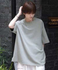 Confirm/コンファーム Confirm ナチュラルドレープ ビッグシルエット 無地 切替 とろみポンチ半袖Tシャツ カットソー/508347016