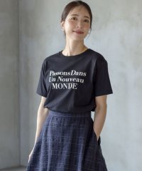 KUMIKYOKU（LARGE SIZE）/【綿100％】フロッキープリント Ｔシャツ/508347406