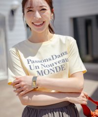 KUMIKYOKU（LARGE SIZE）/【綿100％】フロッキープリント Ｔシャツ/508347406
