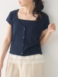 RETRO GIRL/レトロガール RETRO GIRL 裾レースキャミ×カーデセット/508347805