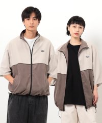 Purple & Yellow/ピーチスキン５分袖ブルゾン/508287280
